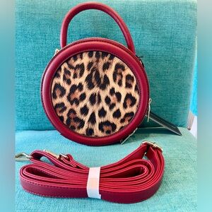 New La Terre Fashion round leopard print   crossbody bag